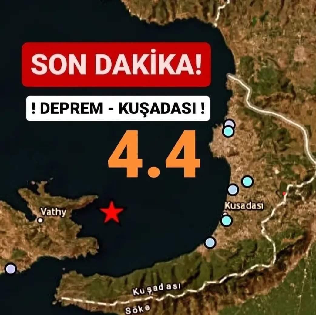 SON DAKİKA: Kuşadası açıklarında 4.4 büyüklüğünde deprem |