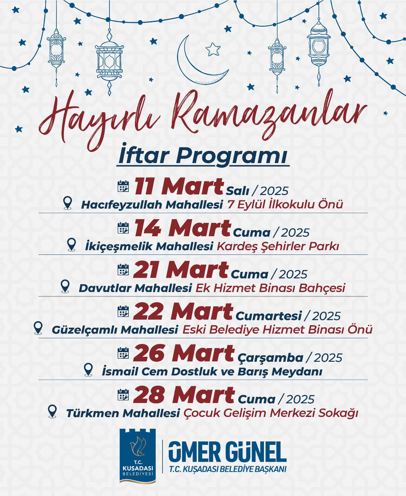 KUŞADASI BELEDİYESİ BU RAMAZAN’DA DA İFTAR SOFRASINI HEMŞEHRİLERİYLE PAYLAŞACAK