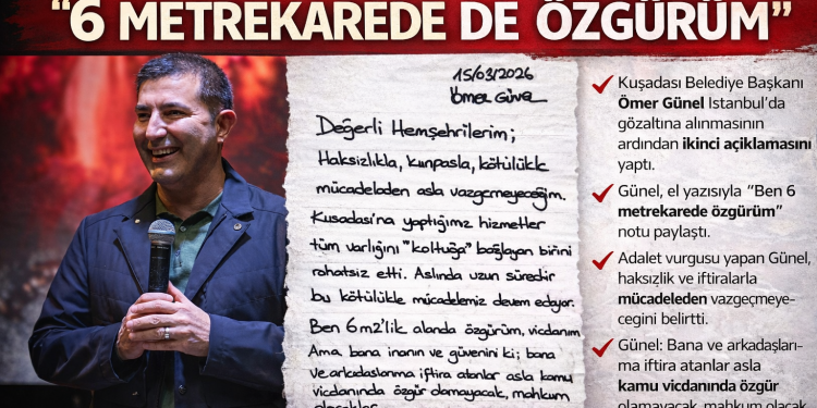 Başkan Günel’den ikinci mesaj: “6 metrekarede de özgürüm”